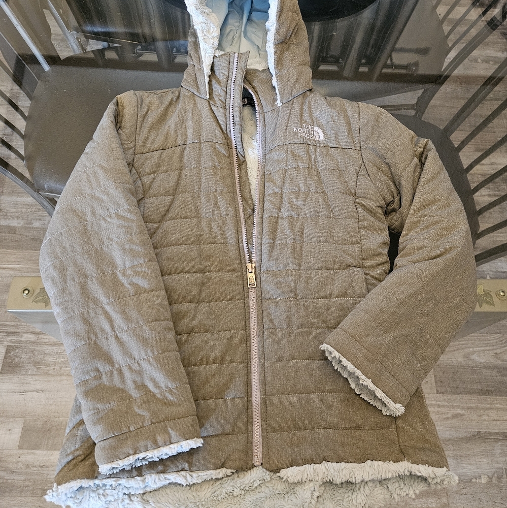 The North Face girl size 10-12 winter coat Gray/Blue